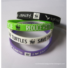 Printed Customized Silicone Rubber Wristband for Promotion